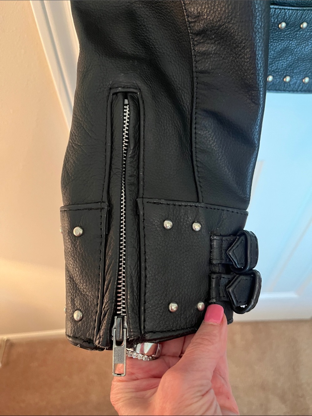 Jamin Leather Moto Studded Leather Jacket - Picture 4 of 16